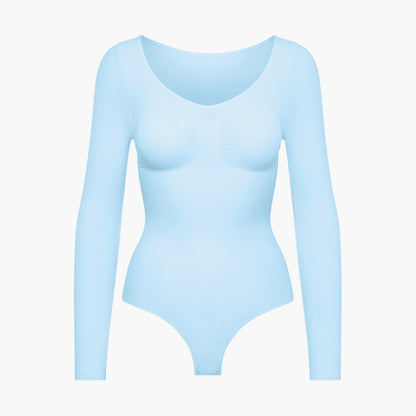 Bodysuit Sculpting Shapewear Longsleeve mit String - Secret Sale