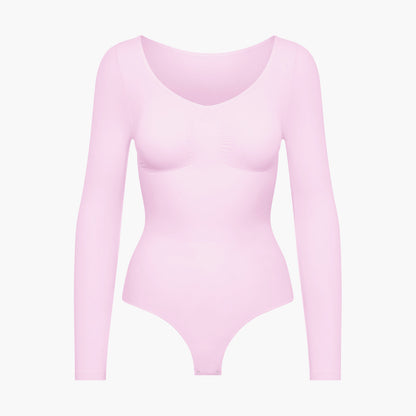 Bodysuit Sculpting Shapewear Longsleeve mit String - Secret Sale