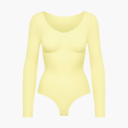 Bodysuit Sculpting Shapewear Longsleeve mit String - Secret Sale